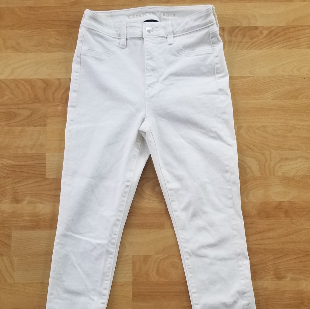 America Eagle next level stretch high rise, white jeggings